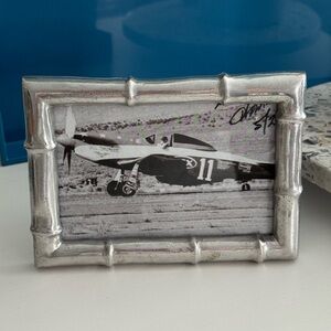 Vintage Mexican Silver Bamboo-Inspired Picture Frame